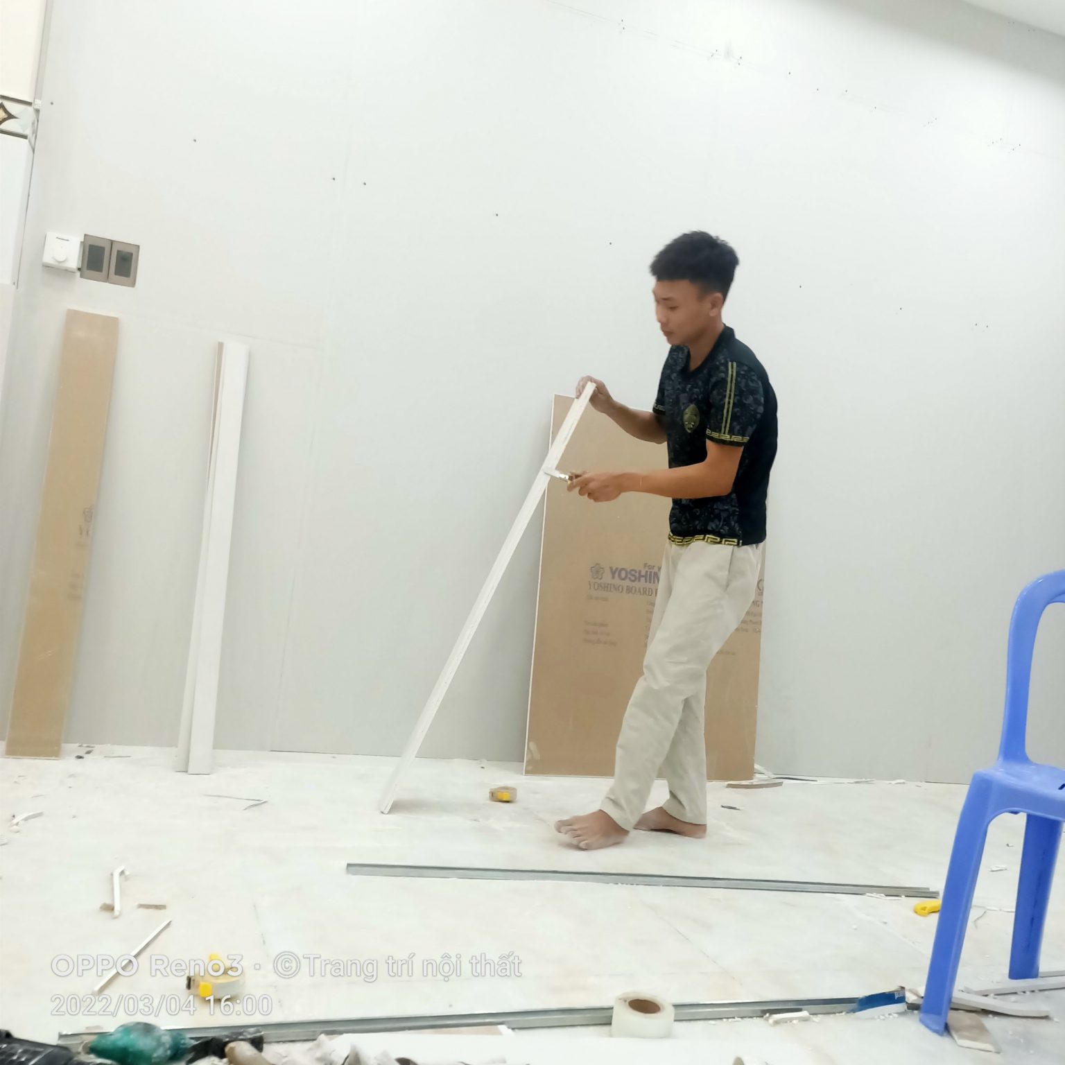 Thi công vách ngăn thạch cao